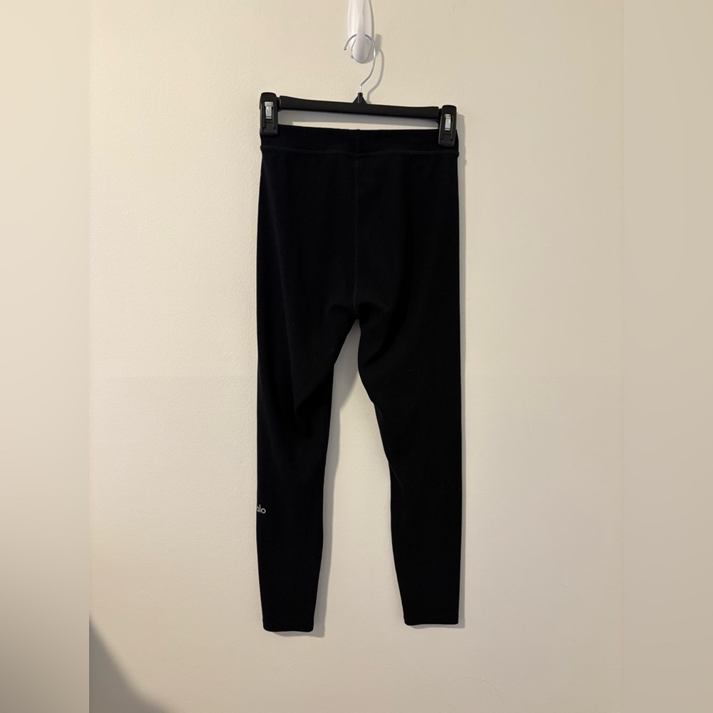 ALO High Waist 7/8 Ribbed Blissful Legging Small Black - Picture 4 of 5